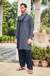 Buy_Bohame_Blue Kurta And Dupatta- Georgette Embroidered Chikankari Neer Set _Online_at_Aza_Fashions