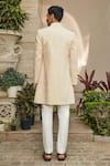 Shop_Bohame_Beige Achkan- Georgette Embroidered Chikankari Avyay Jacket With Kurta Set _at_Aza_Fashions