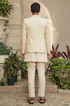 Shop_Bohame_Beige Jacket- Georgette Embroidered Chikankari Ipsit Open With Kurta Set _at_Aza_Fashions