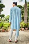 Shop_Bohame_Blue Kurta And Dupatta- Georgette Embroidered Chikankari Udvah Set _at_Aza_Fashions