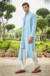 Shop_Bohame_Blue Kurta And Dupatta- Georgette Embroidered Chikankari Udvah Set _Online_at_Aza_Fashions