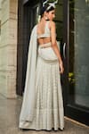 Shop_Bohame_Off White Georgette Embroidered Mirror Halter Kaeya Lehenga Set _at_Aza_Fashions