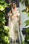 Buy_Bohame_Off White Georgette Embroidered Mirror Halter Kaeya Lehenga Set _Online_at_Aza_Fashions