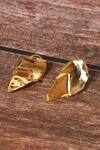 Shop_Nepra By Neha Goel_Gold Plated Geometric Shape Studs _at_Aza_Fashions