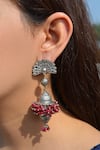 Buy_Heer-House Of Jewellery_Silver Plated Beads Pakhawaj Dholki Earrings_at_Aza_Fashions