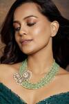 Buy_Joules by Radhika_Green Agate And Freshwater Pearl Embellished Layered Necklace_at_Aza_Fashions