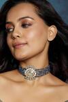 Buy_Joules By Radhika_Multi Color Agate Embellished Choker Necklace_at_Aza_Fashions