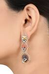 Buy_Tribe Amrapali_Multi Color Enamel Sejal Ghungroo Tiered Earrings _at_Aza_Fashions