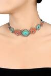 Buy_Tribe Amrapali_Multi Color Enamel Rangeeli Ghungroo Choker _at_Aza_Fashions