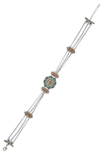 Shop_Tribe Amrapali_Multi Color Rangoli Taveez Ghungroo Choker _at_Aza_Fashions
