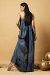 Shop_LABEL SHRISTI CHETANI_Blue Georgette Printed Abstract Tube Neck Maxi Dress _at_Aza_Fashions