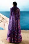 Shop_Raasa_Purple Georgette Printed Floral Square Chiquitita Embellished Lehenga Set _at_Aza_Fashions