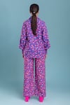 Shop_Raasa_Purple Organza Printed Floral Shirt Collar Chiquitita And Pant Set _at_Aza_Fashions