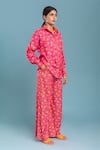 Buy_Raasa_Pink Crepe Printed Floral Shirt Collar Joyful Daisy And Pant Set  _Online_at_Aza_Fashions