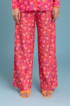 Raasa_Pink Crepe Printed Floral Shirt Collar Joyful Daisy And Pant Set  _at_Aza_Fashions