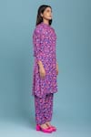 Buy_Raasa_Purple Crepe Printed Floral Mandarin Chiquitita Kurta Pant Set  _Online_at_Aza_Fashions