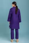 Shop_Raasa_Purple Crepe Lapel Collar Blazer Kurta Pant Set  _at_Aza_Fashions