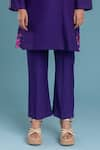 Shop_Raasa_Purple Crepe Lapel Collar Blazer Kurta Pant Set  _Online_at_Aza_Fashions