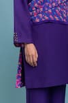 Raasa_Purple Crepe Lapel Collar Blazer Kurta Pant Set  _at_Aza_Fashions