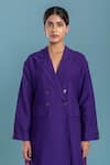 Buy_Raasa_Purple Crepe Lapel Collar Blazer Kurta Pant Set  