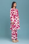 Raasa_Ivory Crepe Printed Floral Round Hibiscus Kurta Pant Set  _at_Aza_Fashions