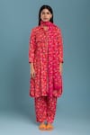 Buy_Raasa_Pink Crepe Printed Floral Shirt Joyful Daisy Kurta And Pant Set  _at_Aza_Fashions