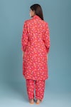 Shop_Raasa_Pink Crepe Printed Floral Shirt Joyful Daisy Kurta And Pant Set  _at_Aza_Fashions