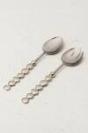 Shop Elm & Oak Silver Stainless Steel Head And Aluminium Handle Pebble Salad Server Set Of 2 at Aza Fashions Shop_Elm & Oak_Silver Stainless Steel Head And Aluminium Handle Pebble Salad Server Set Of 2_at_Aza_Fashions