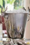 Buy_Elm & Oak_Silver Steel And Brass Carved Reindeer Ice Bucket_at_Aza_Fashions