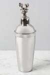 Shop_Elm & Oak_Silver Steel And Brass Carved Reindeer Cocktail Shaker_at_Aza_Fashions