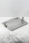 Shop_Elm & Oak_Silver Steel And Aluminium Carved Rabbit Tray_at_Aza_Fashions