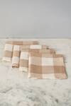 Shop Elm & Oak Cream Linen Salento Checkered Pattern Napkins - Set Of 4 at Aza Fashions Shop_Elm & Oak_Cream Linen Salento Checkered Pattern Napkins - Set Of 4_at_Aza_Fashions