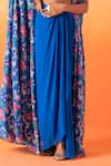 Buy_Seema Thukral_Blue Cami Top And Skirt Georgette Print Floral Top V Neck Cape & Set _Online_at_Aza_Fashions