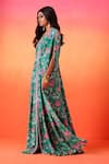 Shop_Seema Thukral_Green Crepe Print Floral V Neck Flower Kaftan _Online_at_Aza_Fashions