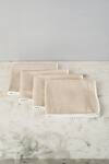 Shop_Elm & Oak_Beige Cotton Embroidery Chloe Rectangle Shaped Napkin - Set Of 4_at_Aza_Fashions