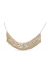 Shop_Vasundhara_Gold Plated Cubic Zirconia Stone Embellished Necklace _at_Aza_Fashions
