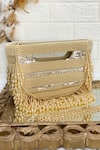 Buy_Kainiche by Mehak_Gold Pearl Studded Bag _at_Aza_Fashions