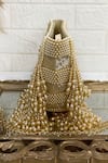 Shop_Kainiche by Mehak_Gold Pearl Studded Bag _at_Aza_Fashions