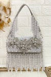 Buy_Kainiche by Mehak_Silver Embellished Sequin Bag _at_Aza_Fashions