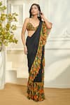 Aariyana Couture_Multi Color Viscose Georgette Ruffle Pre-stitched Saree With Blouse _at_Aza_Fashions