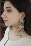 Buy_Heer-House Of Jewellery_Gold Plated Pearls And Stones Sitaara Dangler Earrings _at_Aza_Fashions