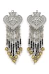 Shop_Heer-House Of Jewellery_Black Beads Nakshatra Kaanphool Dangler Earrings _at_Aza_Fashions