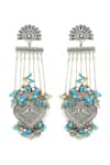 Shop_Heer-House Of Jewellery_Blue Stones Shyama Kundal Dangler Earrings _at_Aza_Fashions