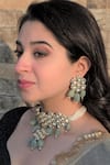 Buy_Heer-House Of Jewellery_Gold Plated Polki And Stones Embellished Choker Set _at_Aza_Fashions