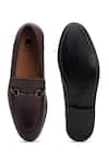 Shop_Hats Off Accessories_Maroon Leather Slip-on Shoes  _at_Aza_Fashions