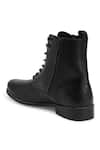 Hats Off Accessories_Black Genuine Leather Ankle Boots  _at_Aza_Fashions