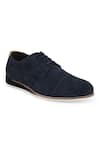 Hats Off Accessories_Blue Leather Casual Derby Shoes  _at_Aza_Fashions