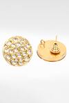 Shop_Sangeeta Boochra_Gold Plated Crystals Kundan Work Stud Earrings _at_Aza_Fashions