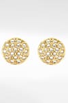 Sangeeta Boochra_Gold Plated Crystals Kundan Work Stud Earrings _Online_at_Aza_Fashions