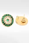 Shop_Sangeeta Boochra_Gold Plated Stones Studded Earrings _at_Aza_Fashions